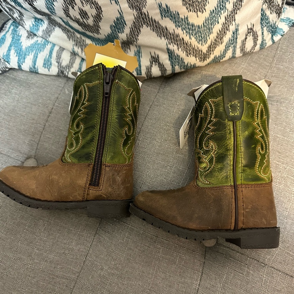 Toddler green cowboy boots